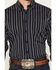 Image #3 - Cinch Men's Dobby Striped Print Long Sleeve Button-Down Western Shirt, Navy, hi-res