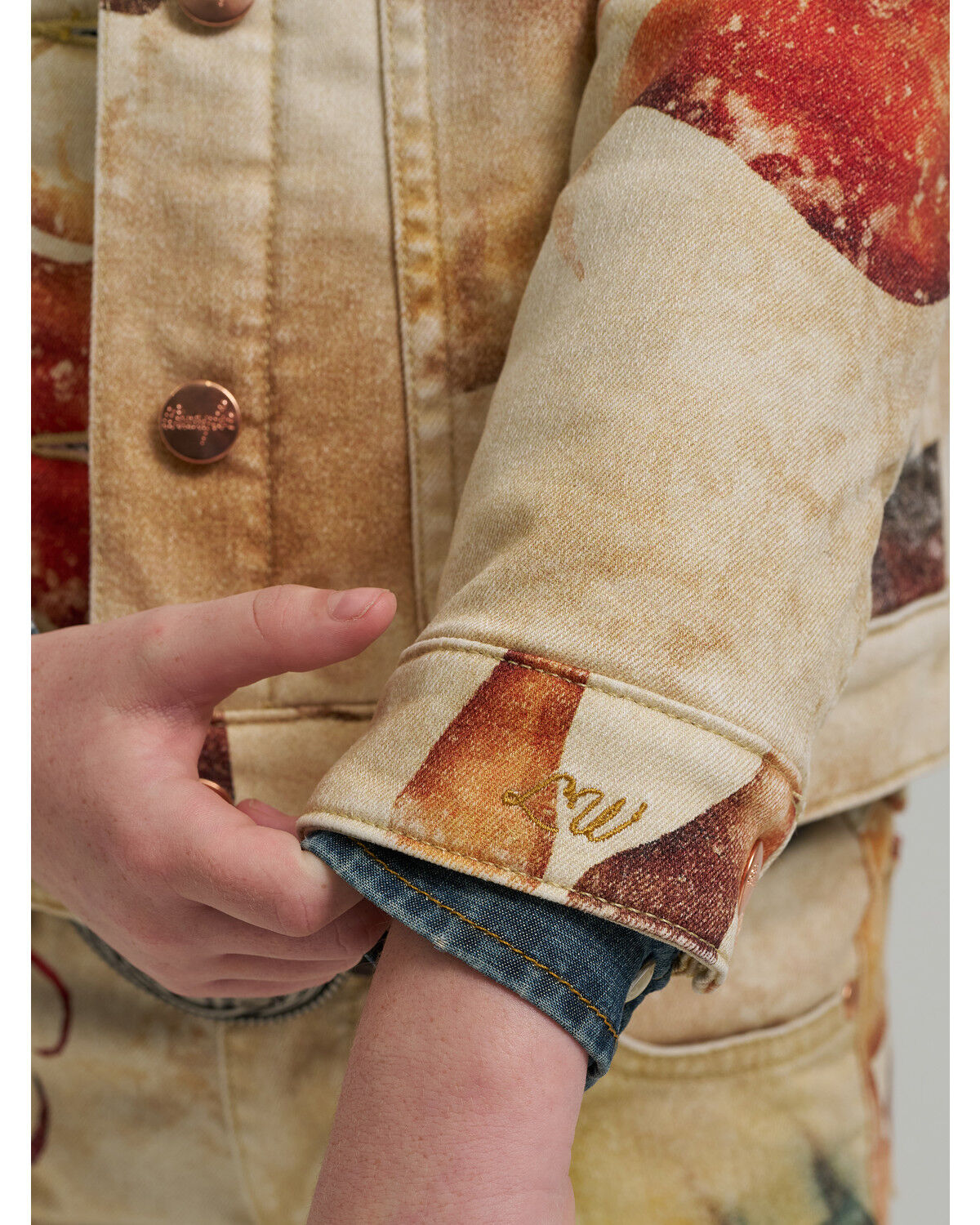 Image #4 - Wrangler X Lainey Wilson Girls' Horse Trucker Jacket, Tan, hi-res