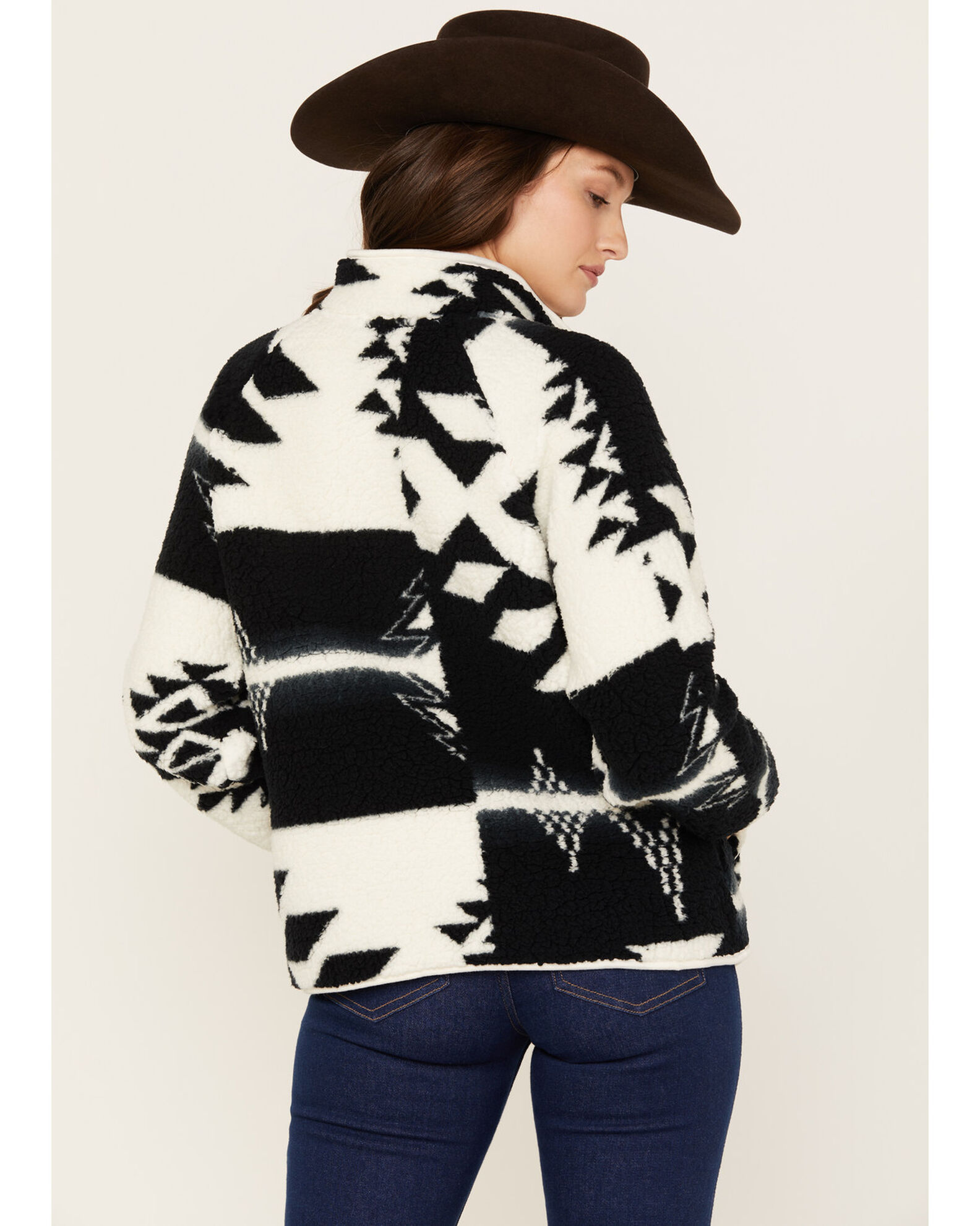 Wrangler Women's Southwestern Print Sherpa Jacket