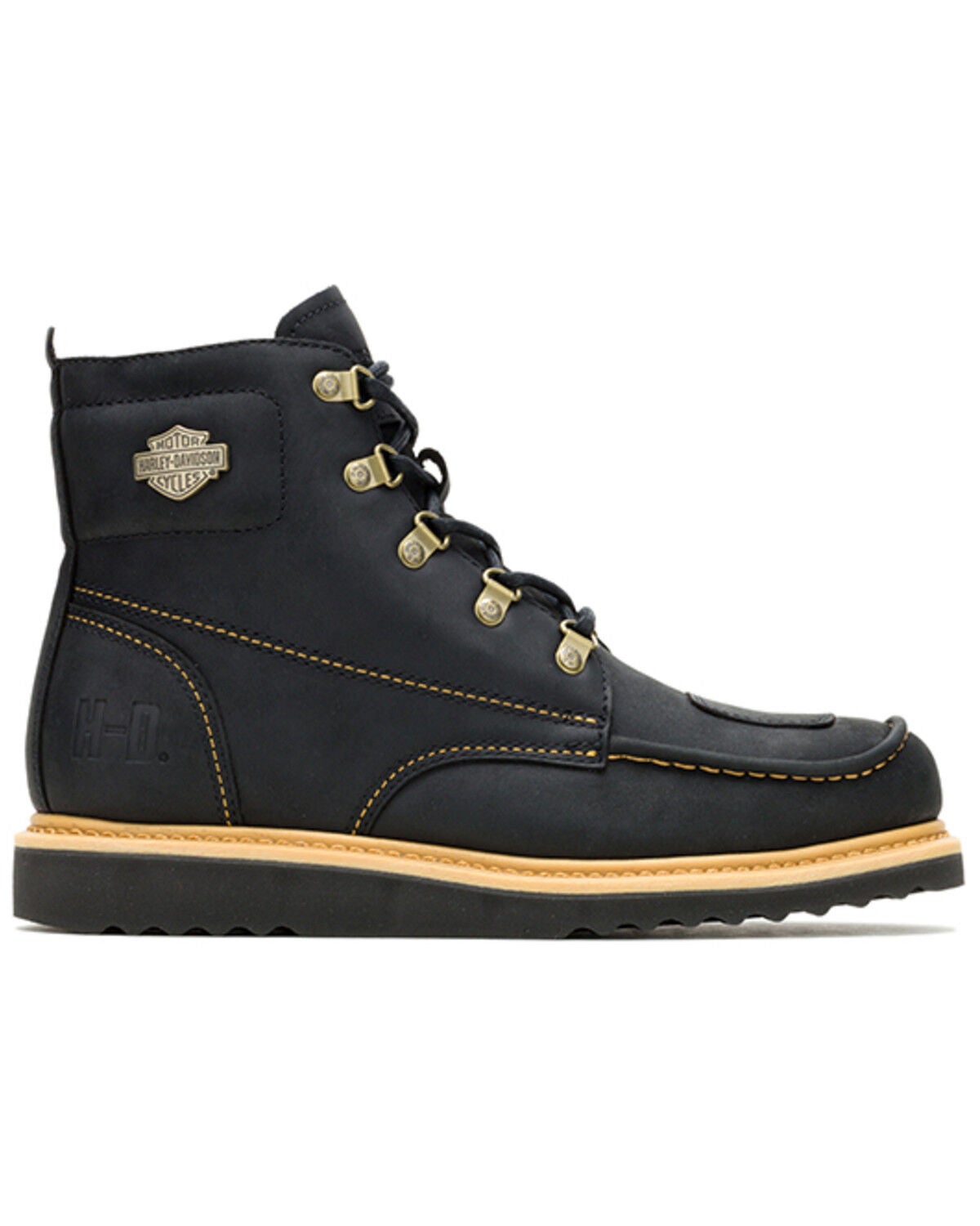Image #2 - Harley Davidson Men's Hagerman Lace-Up Motorcycle Boots - Moc Toe, Black, hi-res