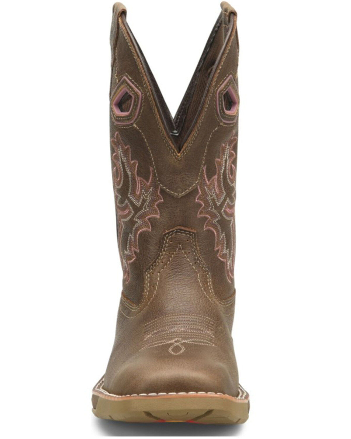 Image #4 - Double H Women's Ari Western Work Boots - Composite Toe, Brown, hi-res