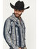 Image #2 - Cody James Men's Ford Southwestern Stripe Print Long Sleeve Snap Western Shirt, Blue, hi-res