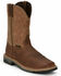Image #1 - Justin Men's Boot Barn Exclusive Carbide Western Work Boots - Composite Toe, Brown, hi-res