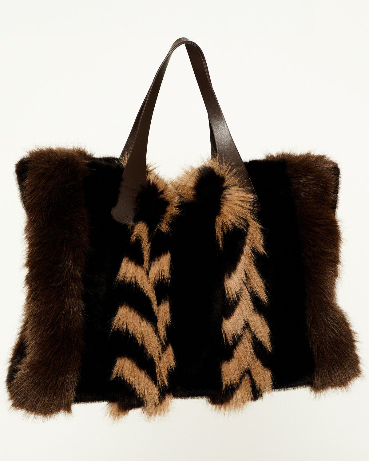 Image #2 - Azalea Wang Women's Confidante Faux Fur Bag, Brown, hi-res