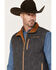 Image #2 - Cinch Men's Herringbone Concealed Carry Zip-Front Softshell Vest, Charcoal, hi-res