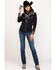 Image #6 - Scully Women's Scroll Embroidered Long Sleeve Pearl Snap Western Shirt, Black/tan, hi-res