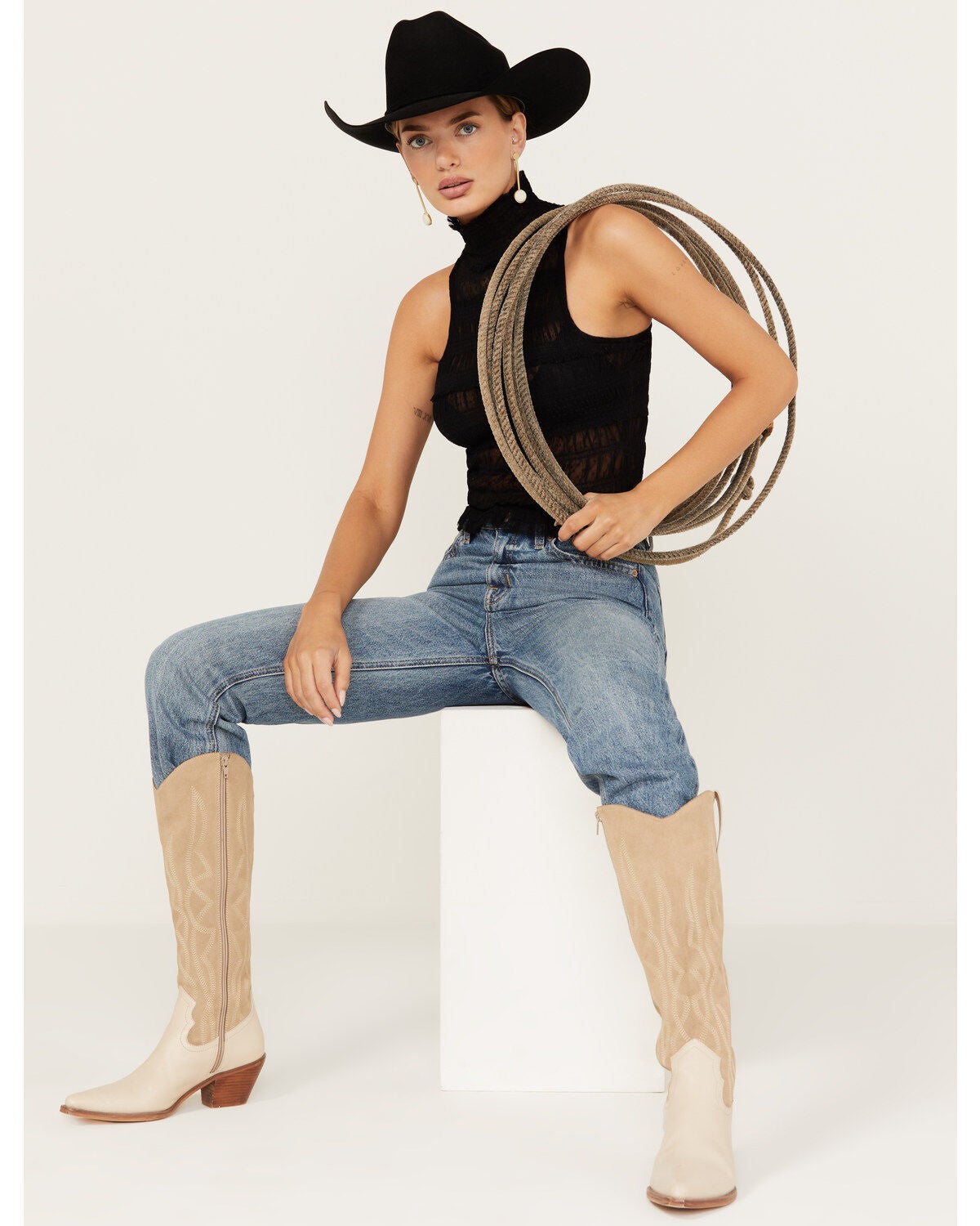 Free People Women's Clementine Top, Black, hi-res