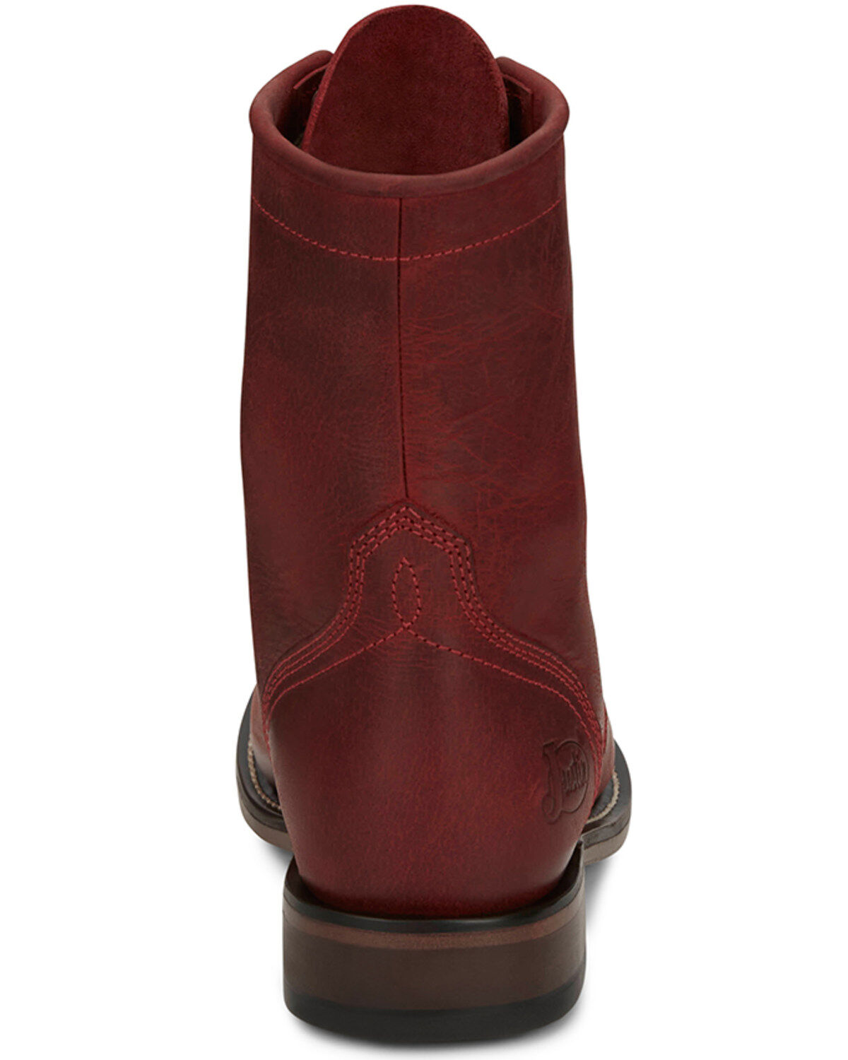 Image #5 - Justin Women's McKean Lace-Up Boots - Round Toe, Red, hi-res