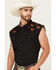 Image #2 - Cody James Men's Rooster Cutoff Snap Western Shirt, Black, hi-res