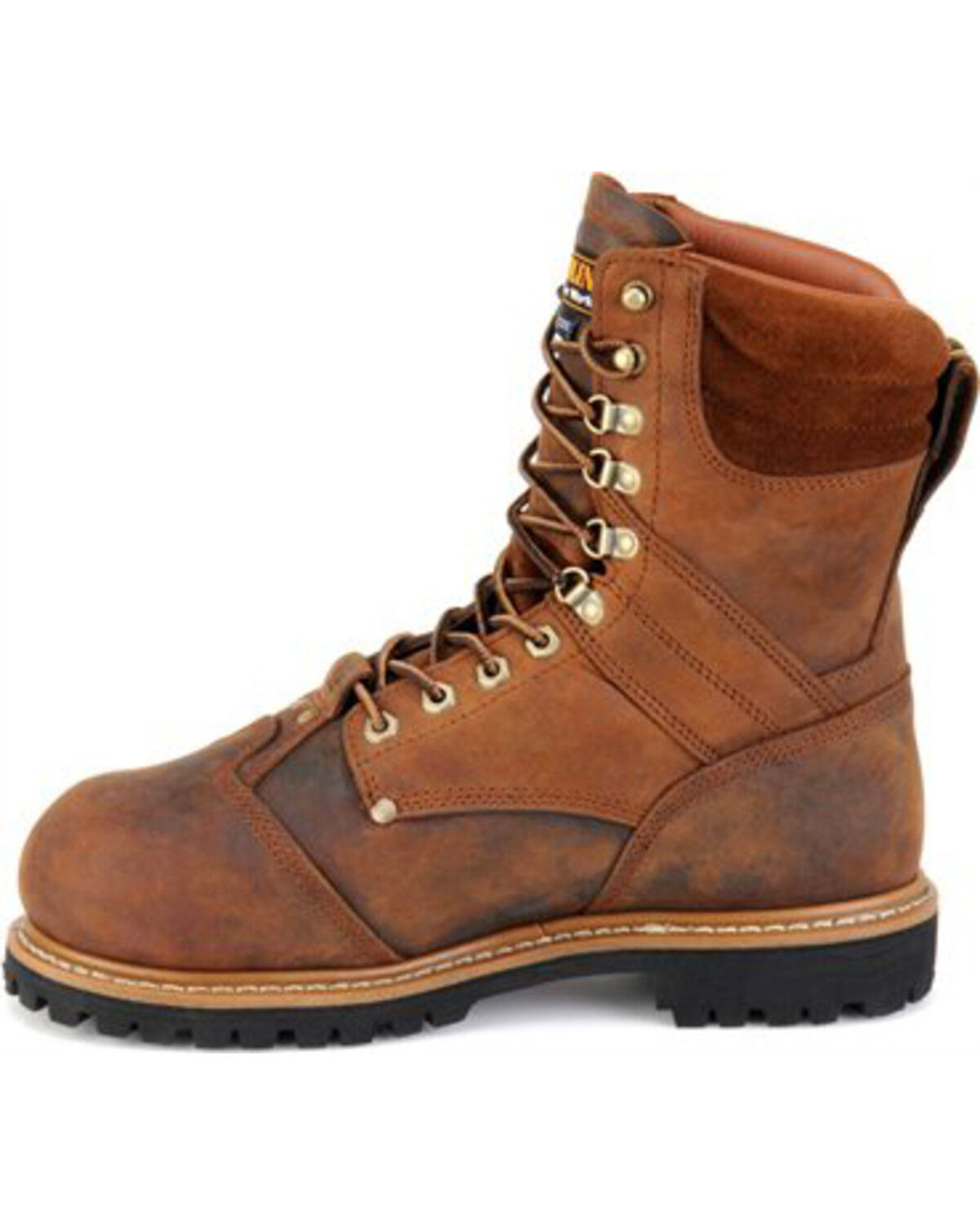 Image #3 - Carolina Men's 8" Waterproof Insulated Internal Met Guard Boots - Composite Toe, Brown, hi-res