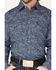 Panhandle Men's RS Tonal Paisley Stretch Long Sleeve Snap Shirt, Indigo, hi-res