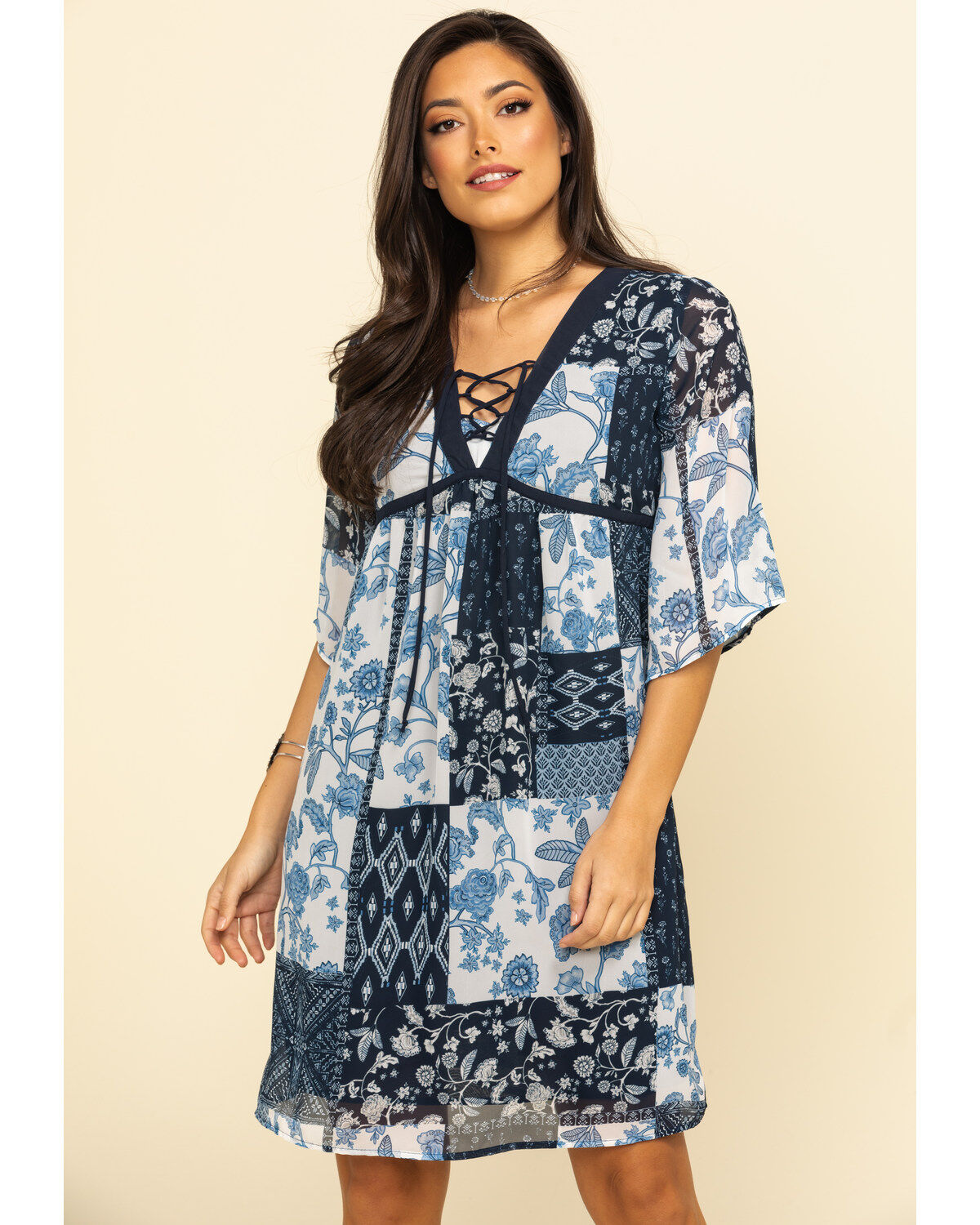 Image #1 - Studio West Women's Patchwork Dress, , hi-res