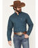 Image #1 - Ariat Men's Lovato Geo Print Long Sleeve Button-Down Western Shirt - Big, Teal, hi-res