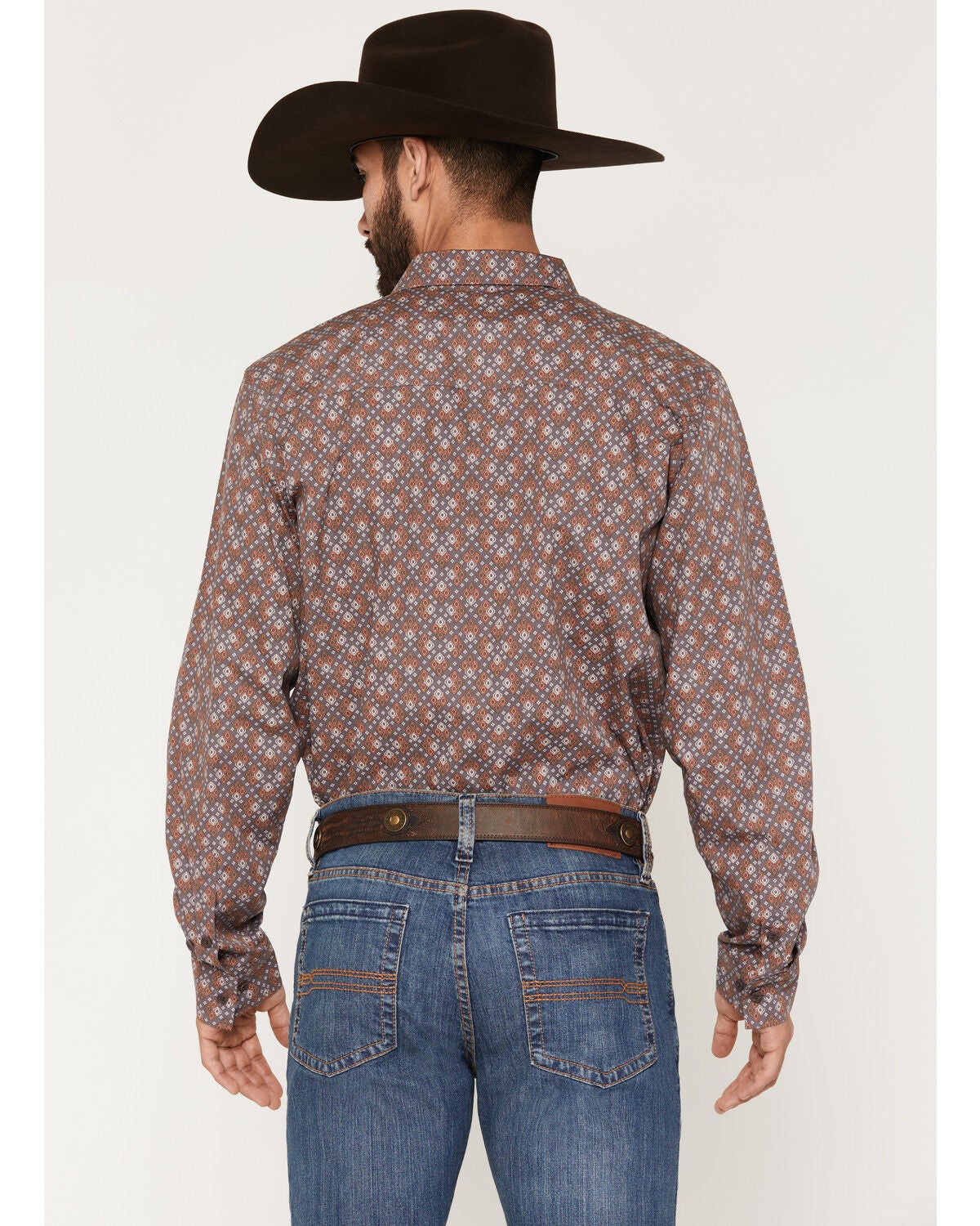 Image #4 - Gibson Trading Co Men's Night Circuit Geo Print Long Sleeve Button-Down Western Shirt, Purple, hi-res