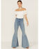 Panhandle Women's Eyelet Flounce Top, White, hi-res