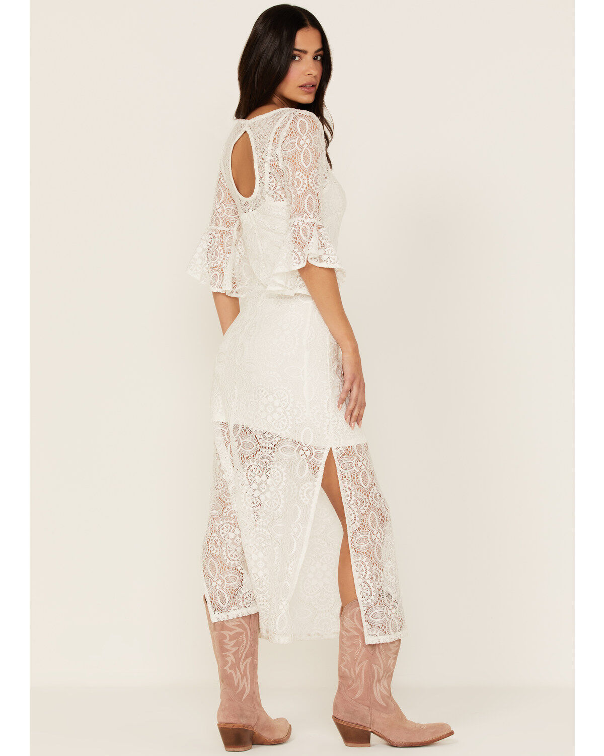 Image #5 - Idyllwind Women's Firefly Road Lace Maxi Dress, White, hi-res