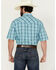 Image #4 - Wrangler 20X Men's Plaid Print Short Sleeve Snap Stretch Western Shirt - Tall, Blue, hi-res