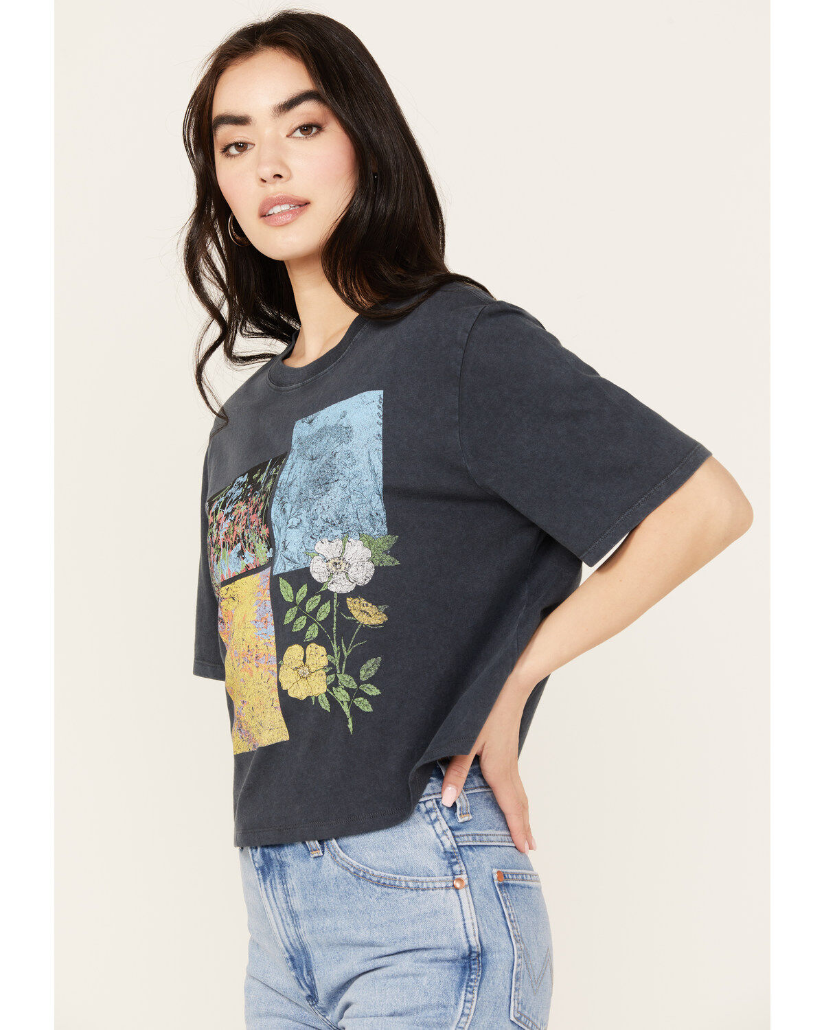 Image #2 - Cleo + Wolf Women's Botanical Boxy Cropped Short Sleeve Graphic Tee, , hi-res