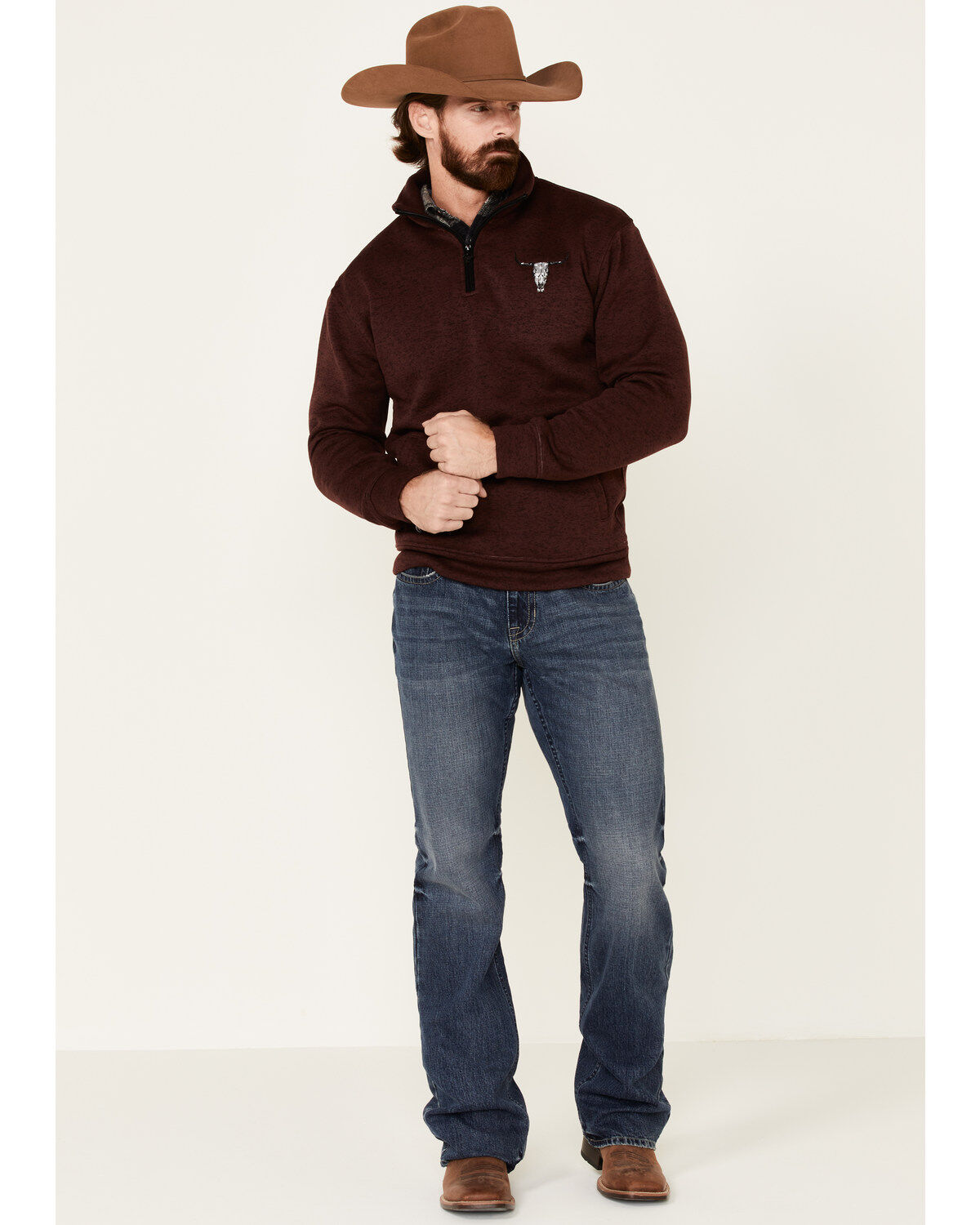 mens western pullover sweater