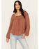 Image #1 - Cleo + Wolf Women's Long Sleeve Flowy Blouse, Coffee, hi-res