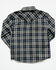 Image #3 - Cody James Toddler Boys' Warriors Way Plaid Print Long Sleeve Snap Western Shirt, Dark Blue, hi-res