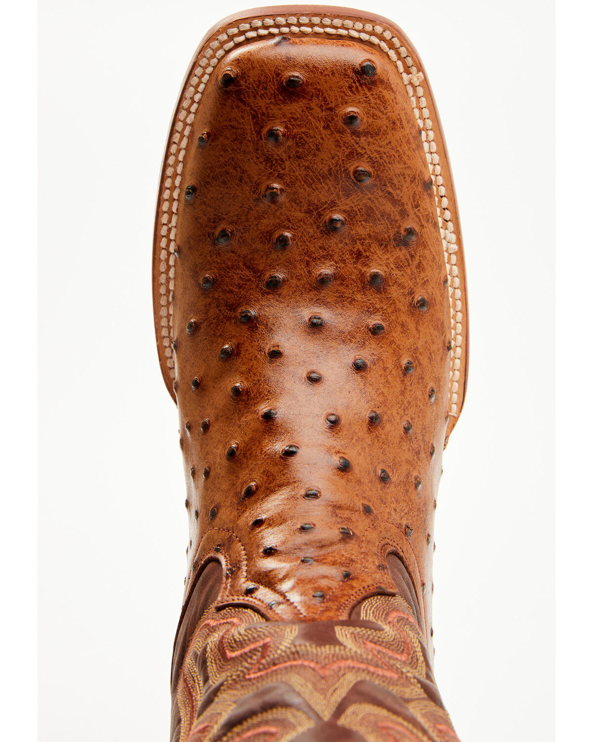 Tanner Mark Men's Ostrich Print Western Boots - Broad Square Tanner Mark Men's Ostrich Print Western Boots - Broad Square