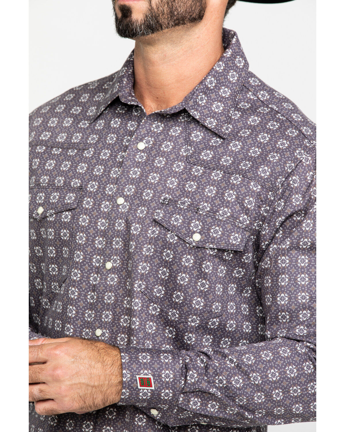 Image #4 - Rock & Roll Denim Men's FR Printed Floral Twill Long Sleeve Work Shirt , , hi-res