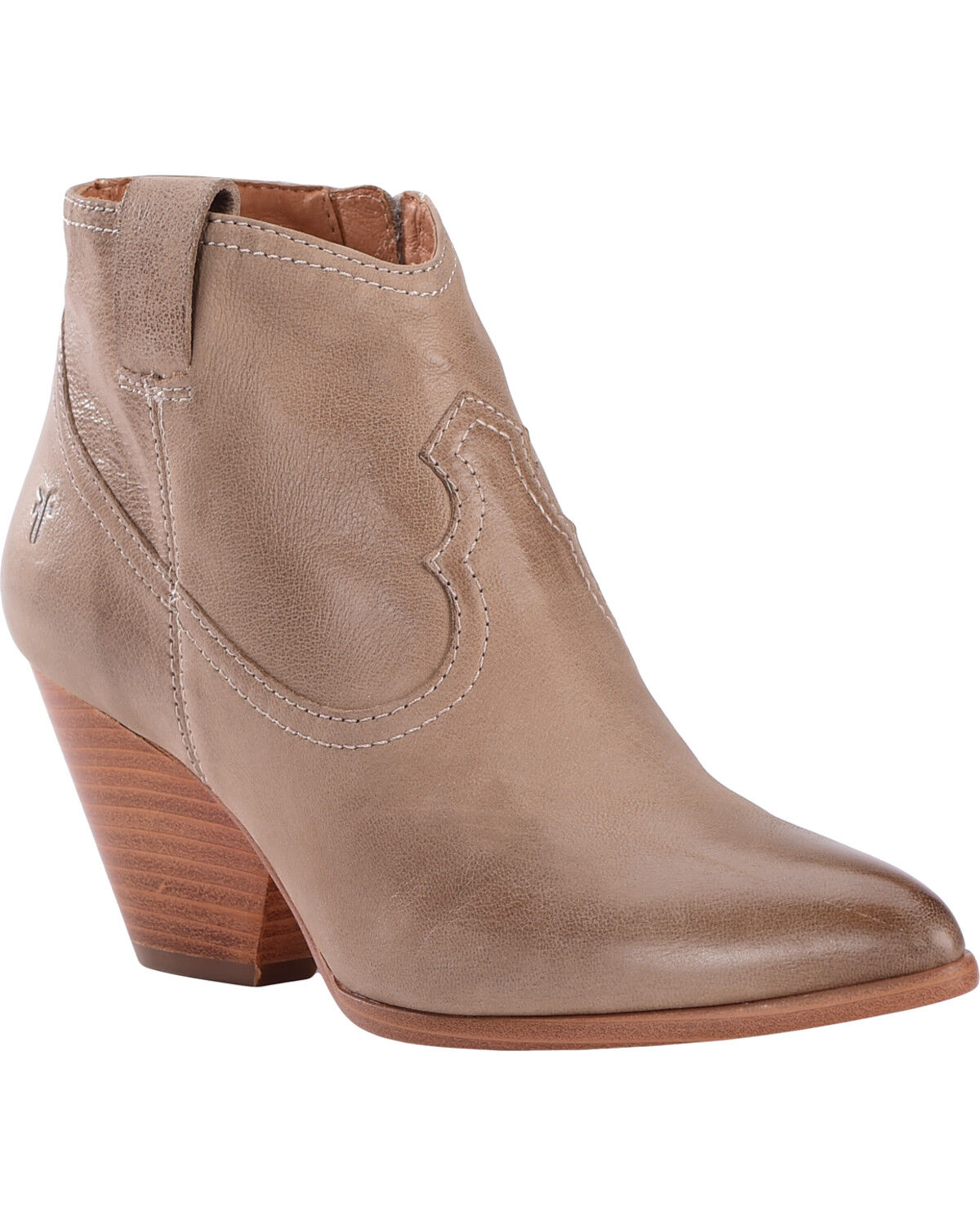 frye block heel leather booties
