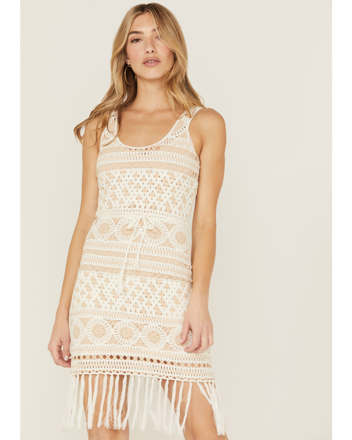 Image #2 - Idyllwind Women's Eaglewood Crochet Mini Dress, White, hi-res