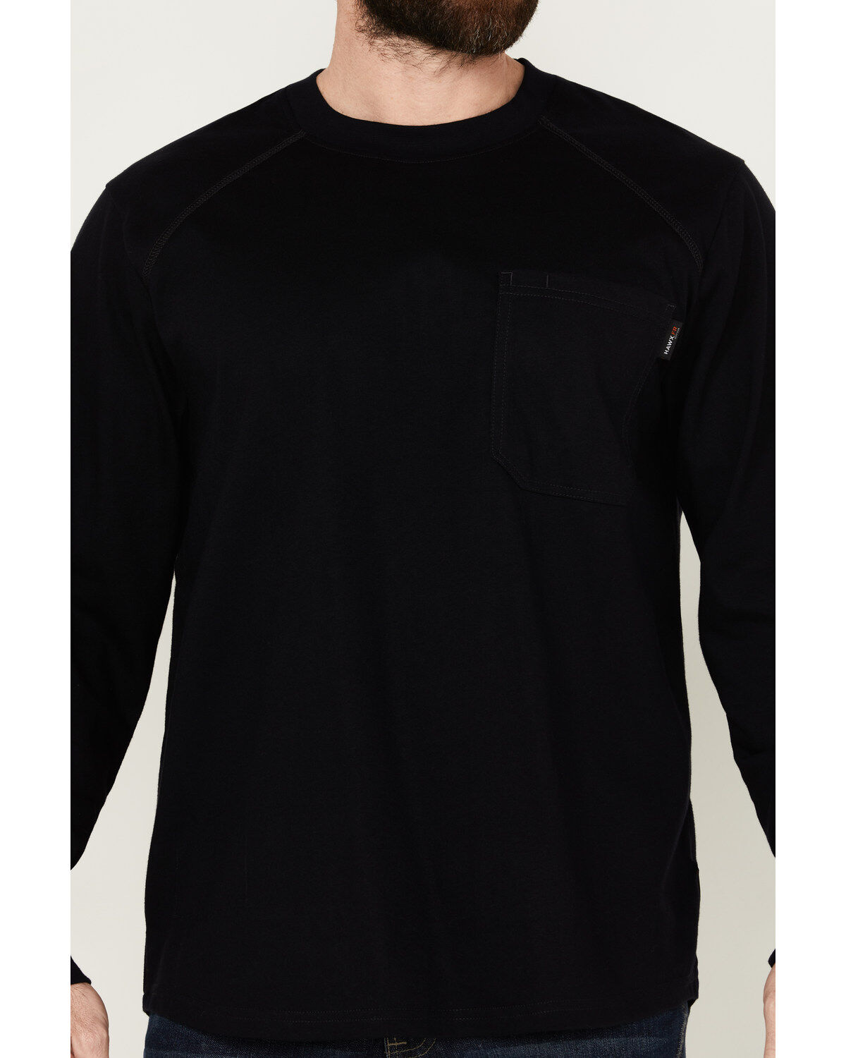 Image #3 - Hawx Men's FR Long Sleeve Pocket T-Shirt, Navy, hi-res