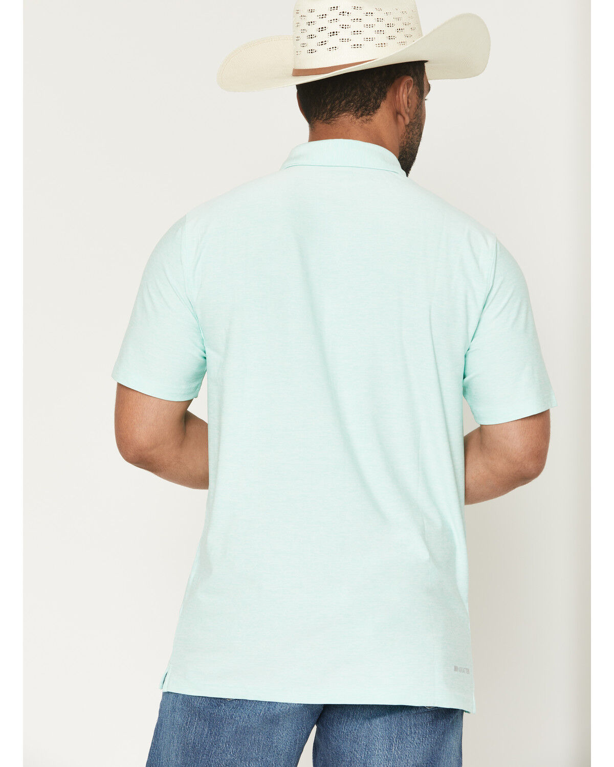 Image #4 - Ariat Men's Charger 2.0 Fitted Short Sleeve Button-Down Polo Shirt, Aqua, hi-res