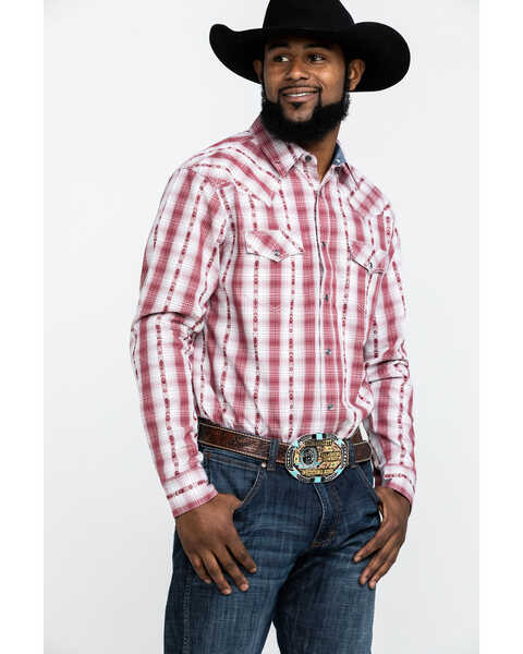 Image #1 - Cody James Men's Rodeo Rider Plaid Long Sleeve Western Shirt , , hi-res