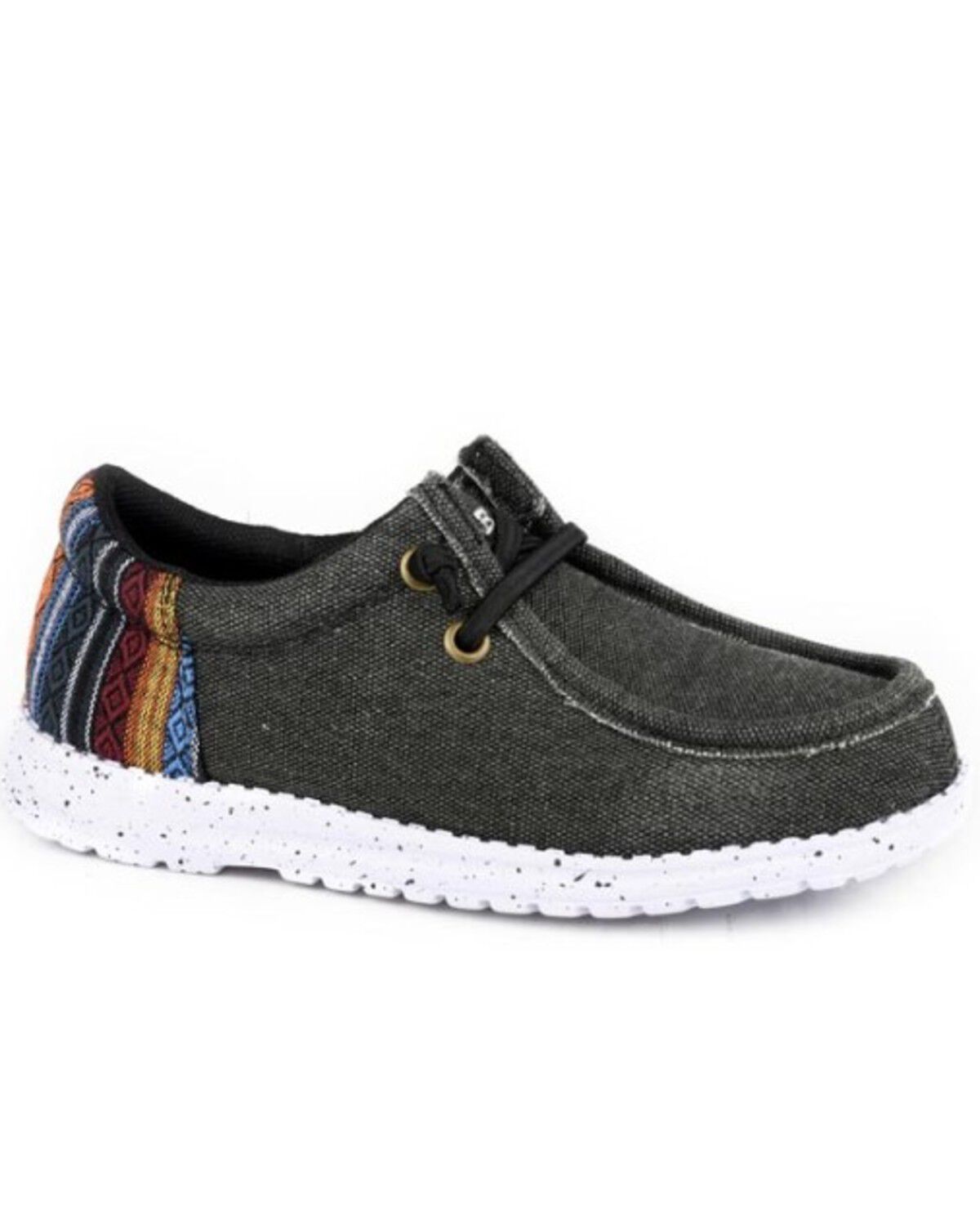 Image #1 - Roper Little Boys' Hang Loose Southwestern Print Slip-On Casual Shoes - Moc Toe, Black, hi-res