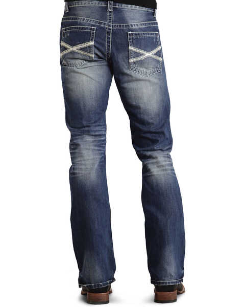 Stetson Men's Premium Rocks Fit Boot Cut Jeans, Med Wash, hi-res