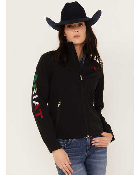 Ariat Women's Classic Team Softshell Brand Jacket, Black, hi-res