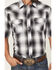 Image #3 - Roper Men's Plaid Print Short Sleeve Snap Western Shirt, Grey, hi-res