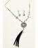 Image #1 - Shyanne Women's Shimmer Concho Tassel Jewelry Set - 2 Piece, Silver, hi-res