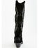 Image #5 - Italian Cowboy Women's Perforated Tall Western Boots - Snip Toe, Black, hi-res