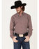 Image #1 - Cinch Men's Modern Fit Geo Print Button-Down Western Shirt, Burgundy, hi-res