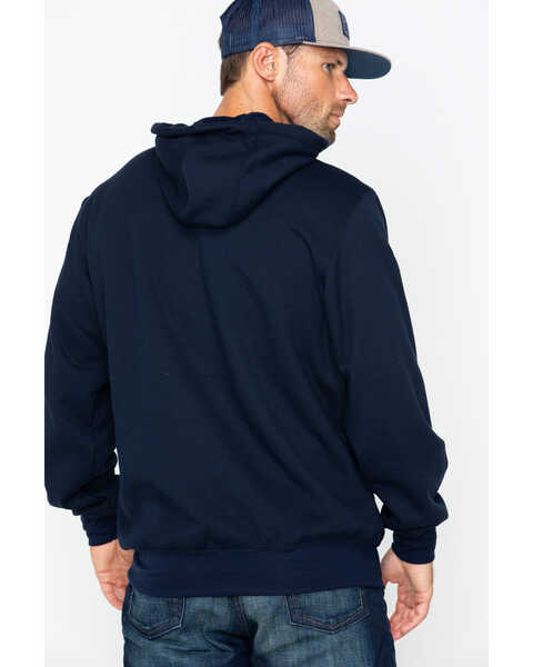 Image #2 - Carhartt Men's FR Hooded Pullover Solid Work Sweatshirt - Big & Tall , Navy, hi-res