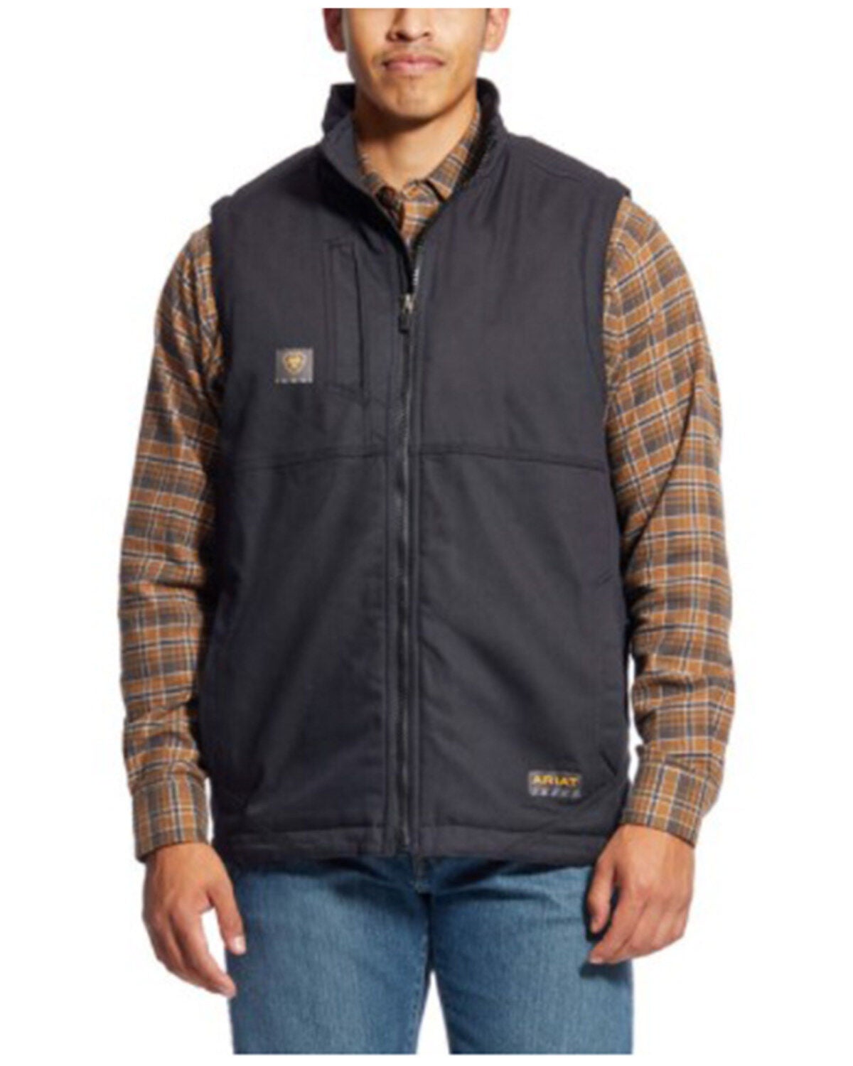 Ariat Men's Rebar DuraCanvas Solid Work Vest - Big & Tall, Black, hi-res