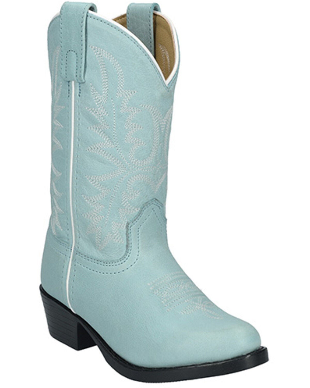 Smoky Mountain Little Girls' Denver Western Boots - Round Toe, Light Blue, hi-res