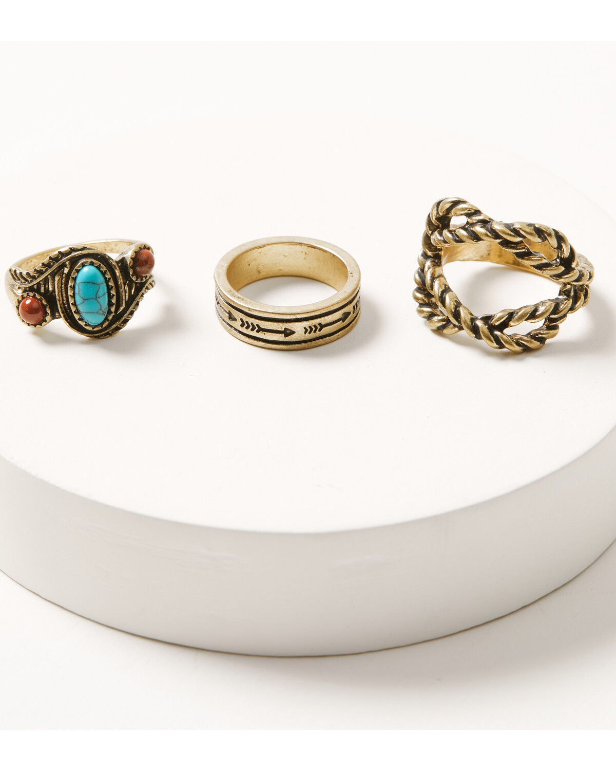 Image #1 - Shyanne Women's Golden Skyland Multi Stone Ring Set - 3 Piece, Gold, hi-res