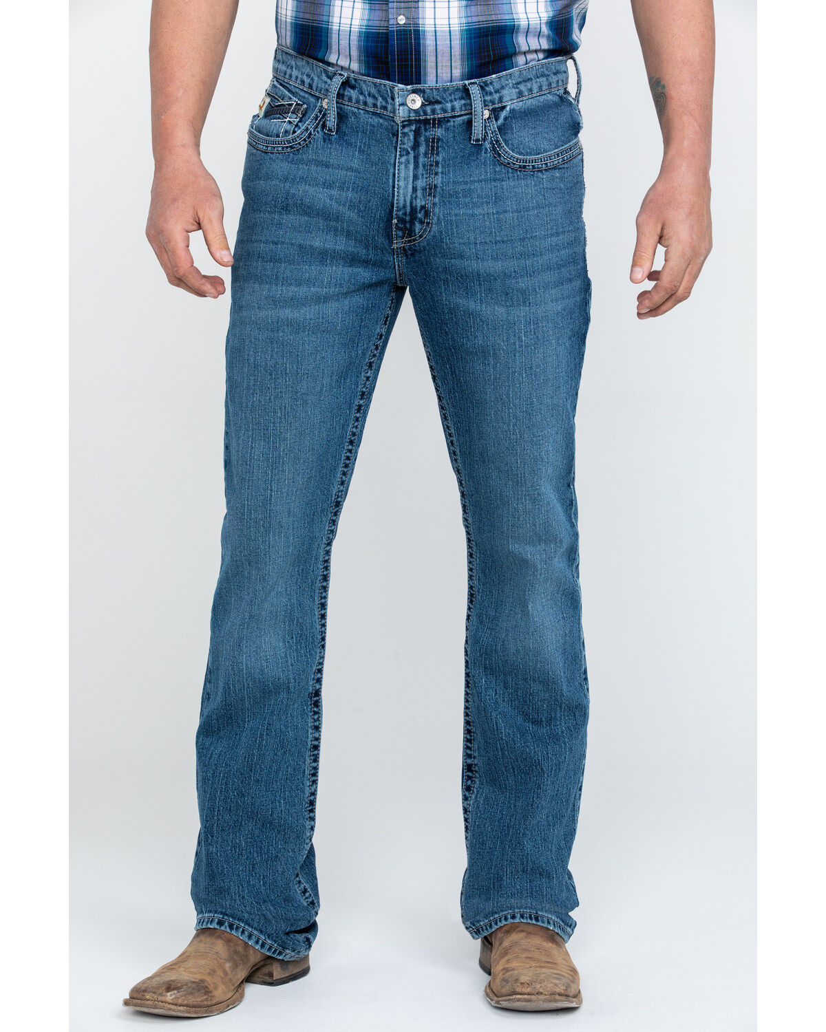Cinch Men's Ian Medium Stonewash Slim Bootcut Jeans