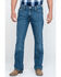 Image #2 - Cinch Men's Ian Medium Stonewash Slim Bootcut Jeans, Blue, hi-res