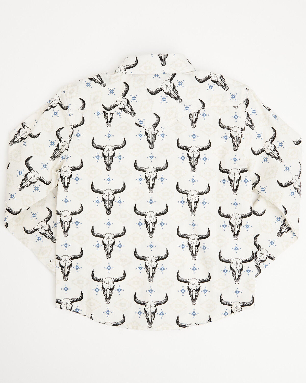 Image #3 - Cody James Toddler Boys' Prehistoric Bull Skull Print Long Sleeve Snap Western Shirt, Cream, hi-res