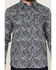 Image #3 - Moonshine Spirit Men's Crossing Paisley Print Long Sleeve Pearl Snap Western Shirt, Navy, hi-res