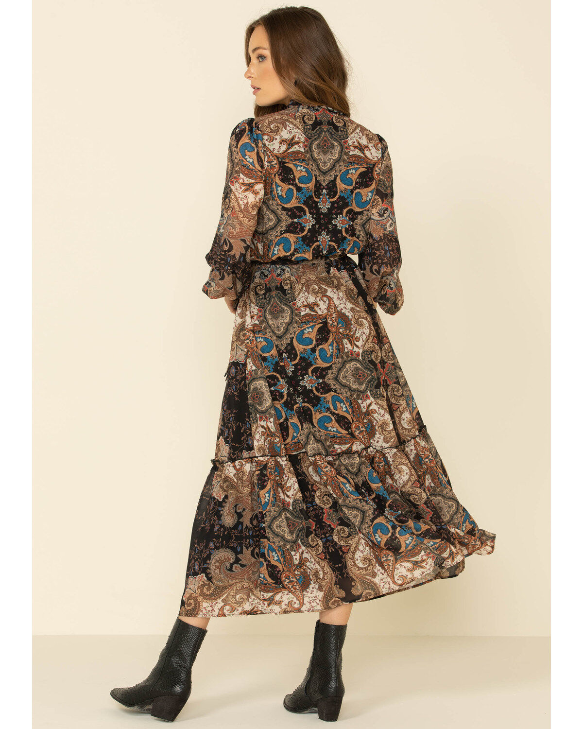 Paisley pattern maxi dress clearance