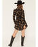 Image #4 - Ely & Walker Women's Boot Barn Exclusive Floral Striped Long Sleeve Snap Midi Dress, Black, hi-res