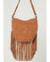 Image #3 - Montana West Women's Tooled Fringe Hobo Shoulder Bag, Brown, hi-res